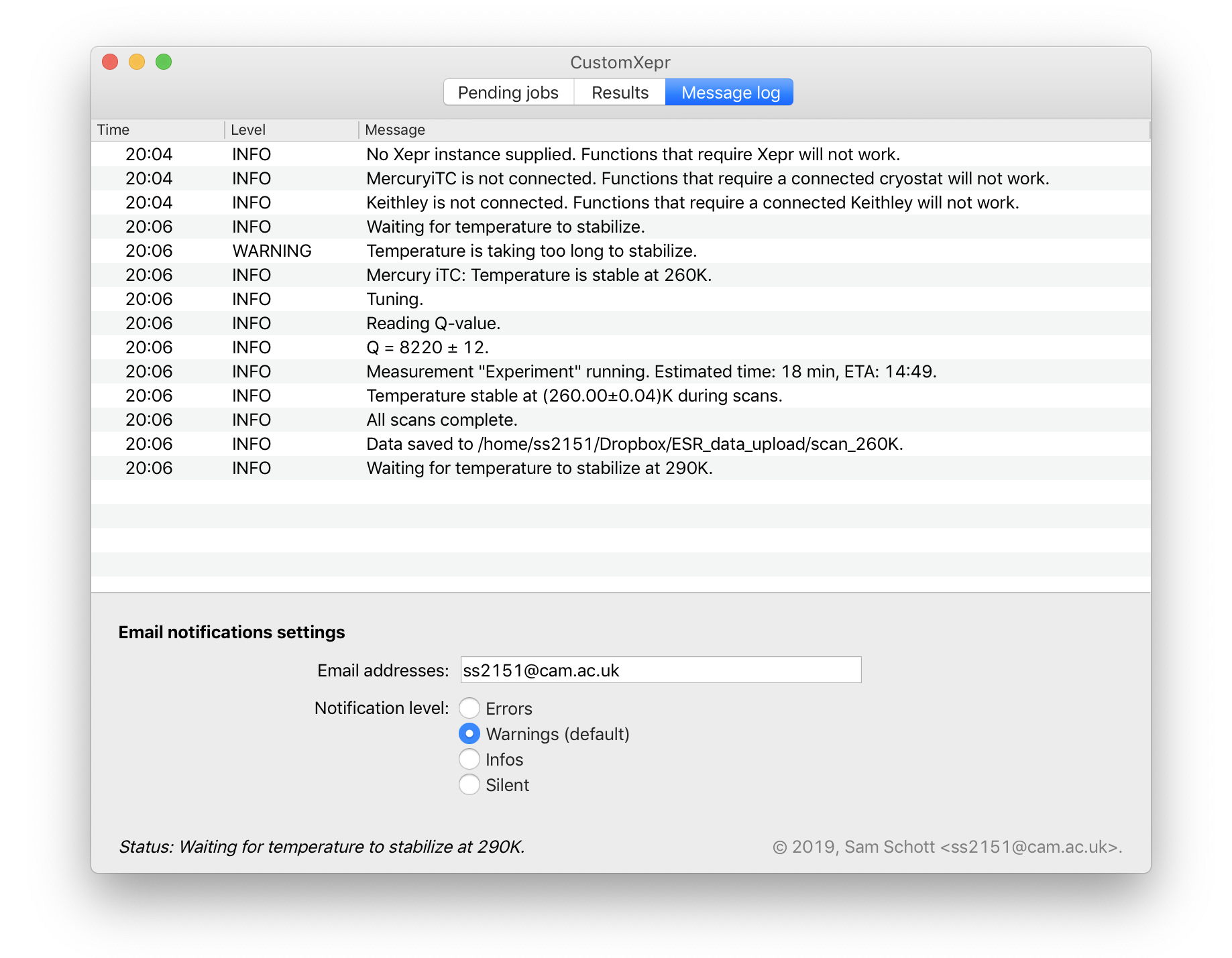 Screenshot of CustomXepr GUI